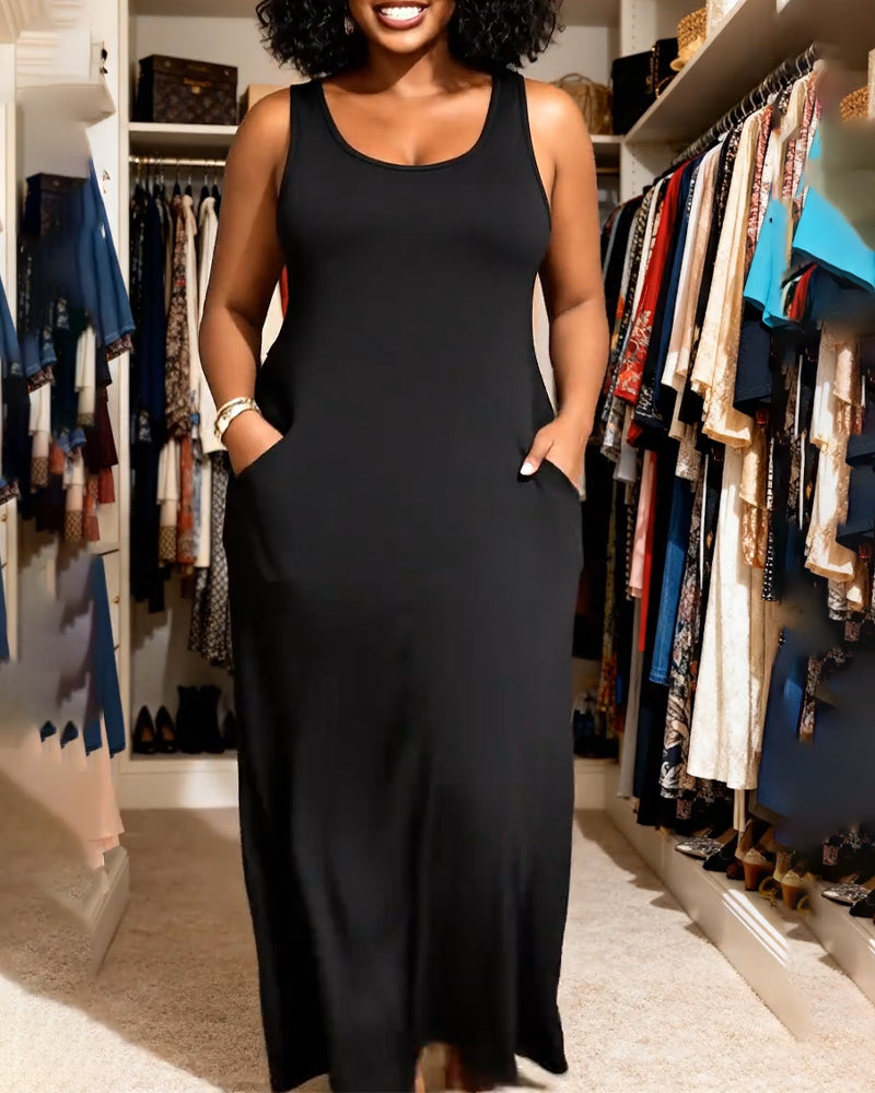 Kjole Ermeløs Lang A-Linje