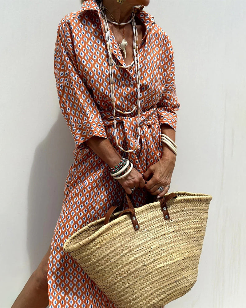 Kjole Med Sidesplitt Skjorte