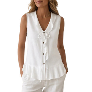 Tank Top Ruffle Slips Ermeløs