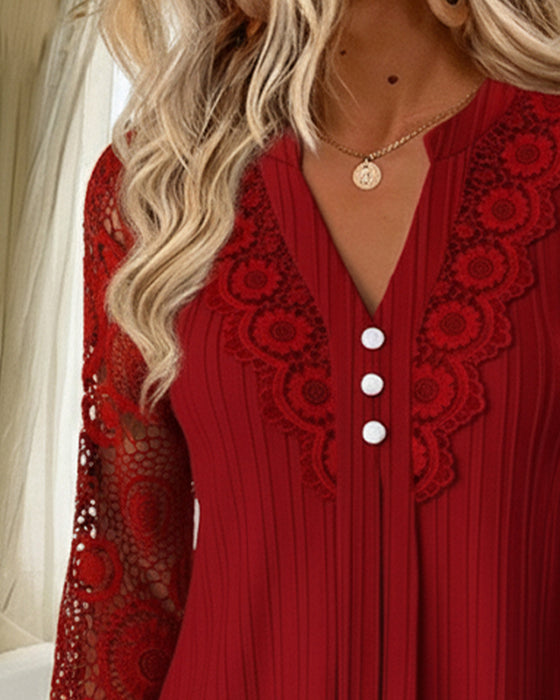 Kjole Knipling Lappverk V-hals