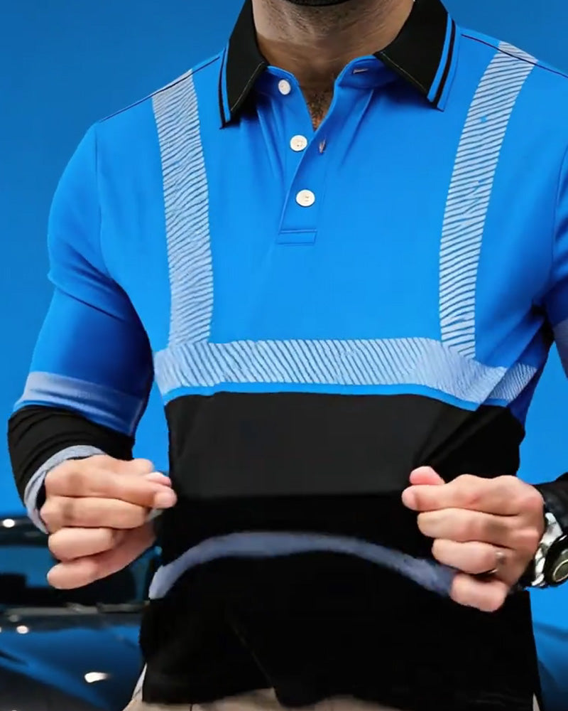 Skjorte Fargeblokk Stripet Lang Erme