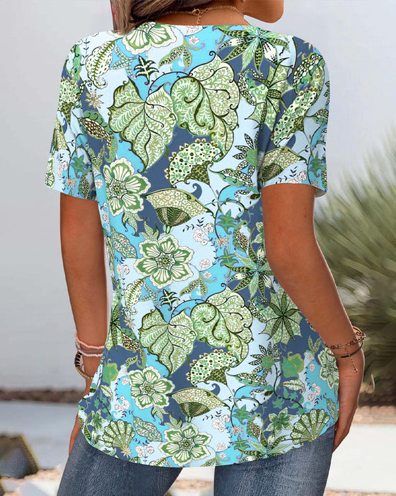 Bluse Kortermet Blomstrete Allsidig