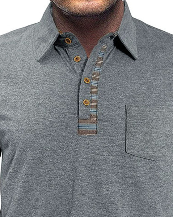Bluse Menn Knapp Jakkeslag Polo