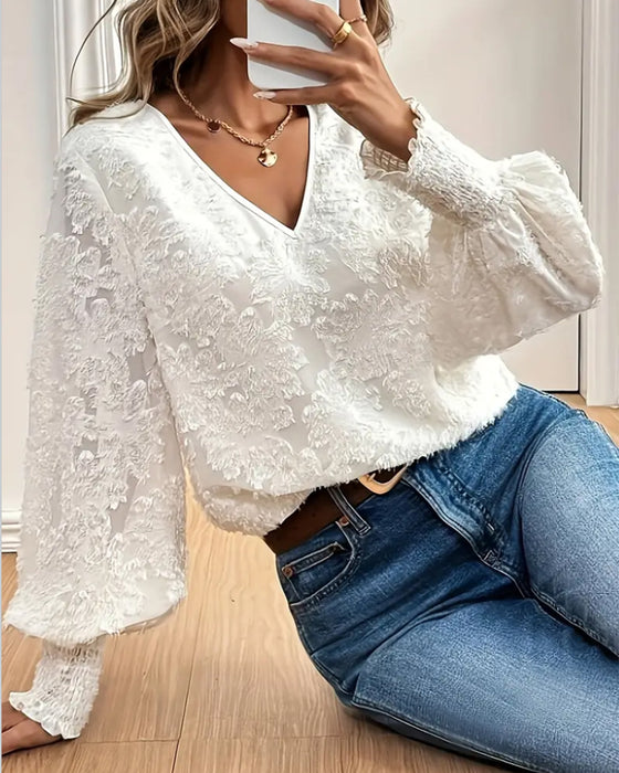 Bluse Lyktemermer Elegant V-hals