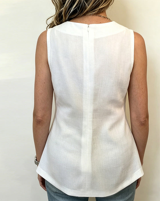 Tank Topp Asymmetrisk Kontrastfarge Patchwork