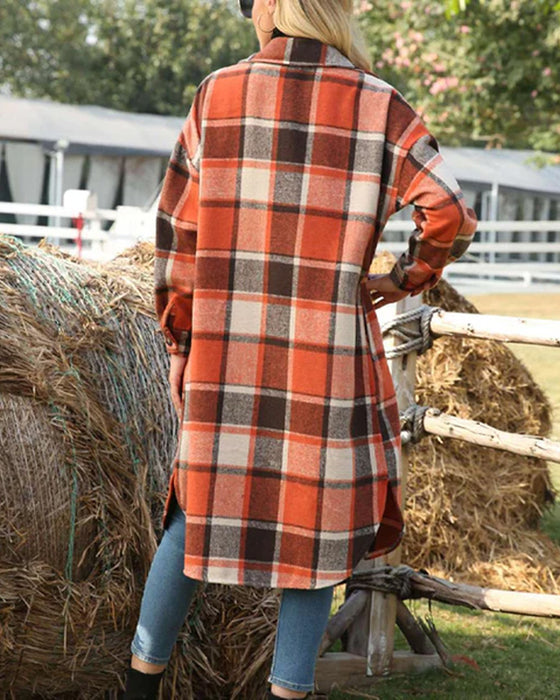 Rutet kåpe med jakkeslag