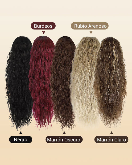 Lang Fyllig Og Krøllet Hårforlengelse