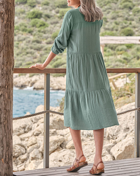 Kjole Enkel V-hals Kneppes