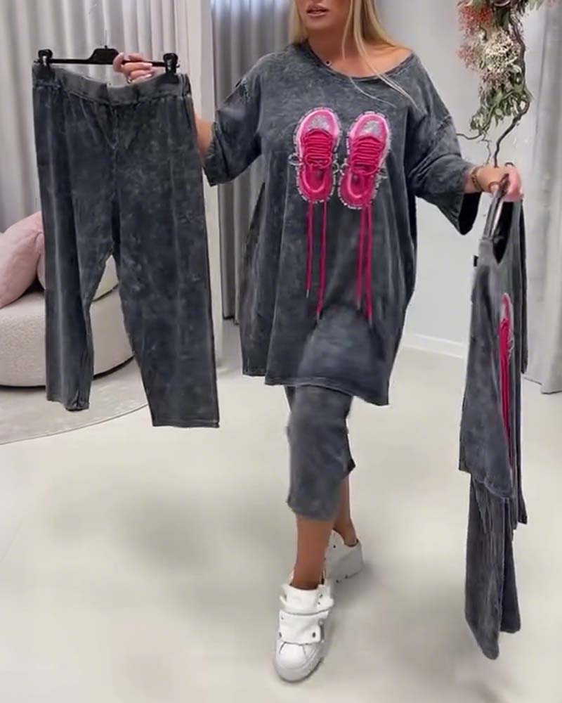 Sett Sneaker Trykk Casual