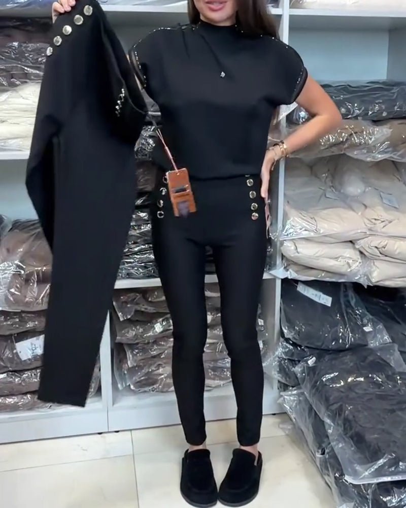 Stilfulle Bukser Med Knapp-Gjennom Og Stretch