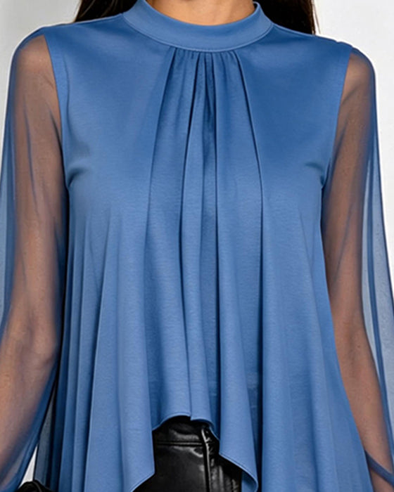 Bluse Rynket Uregelmessig Casual