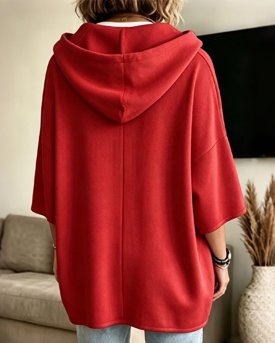 Hoodie Loose Sju-Kvart Erme