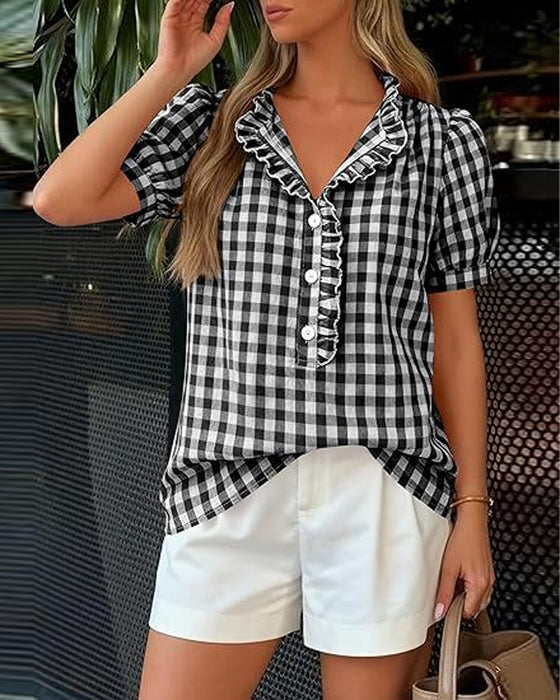 Bluse Rute Puff Kortermet