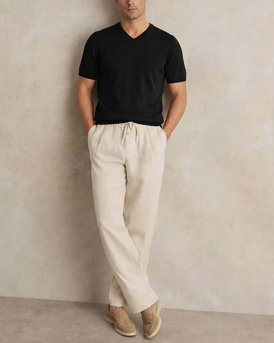Pullover Mini V-Hals Casual Solid