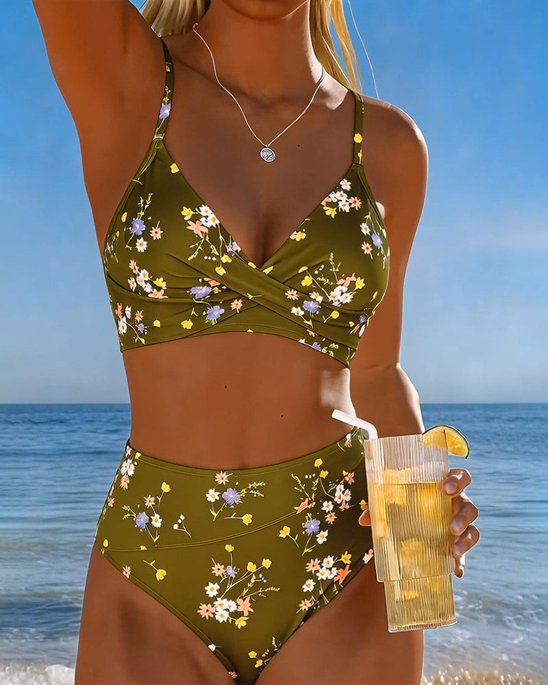 Bikini Sexy Korskryssende Blomstermønster