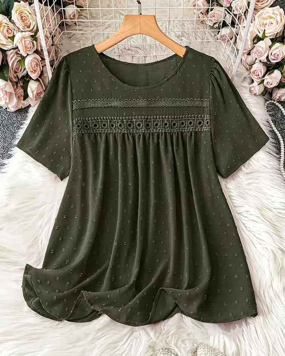 Bluse Rundhalset Mote Casual