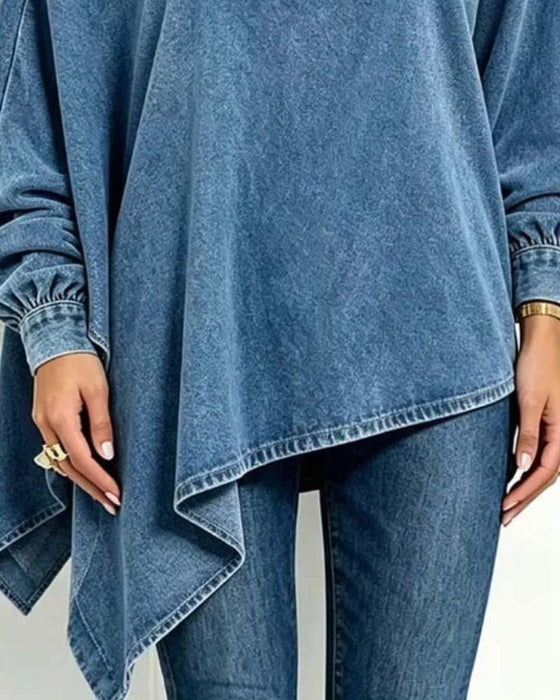 Bluse Off-Shoulder Uregelmessig Casual