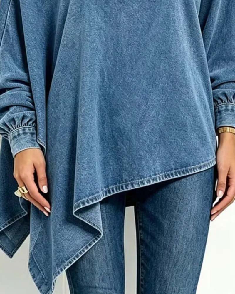 Bluse Off-Shoulder Uregelmessig Casual