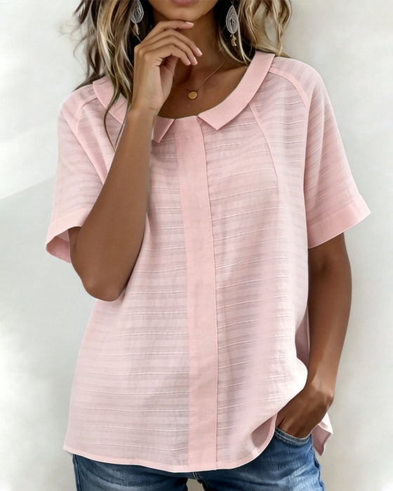 Bluse Teksturert Peter Pan Krage