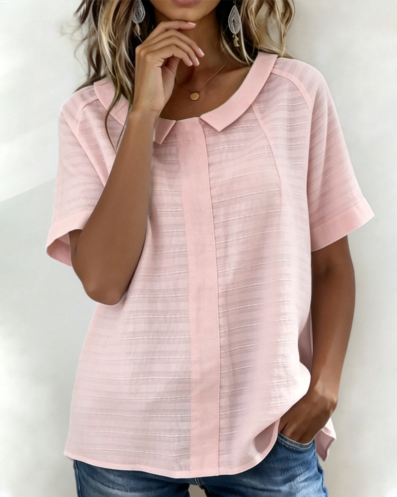 Bluse Teksturert Peter Pan Krage