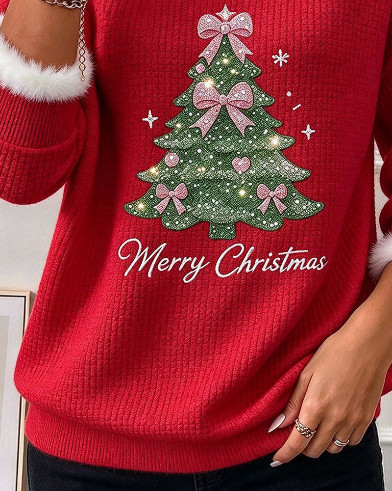 Sweatshirt Juletre Kontrastfarge