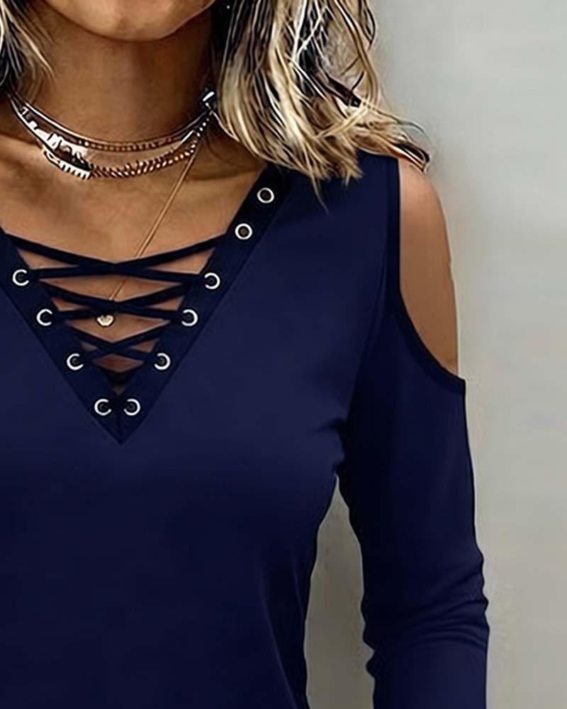 Topp Off-Shoulder Kors Lang Erme