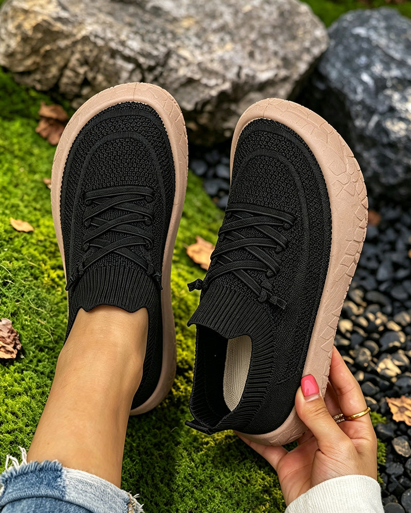 Flat Gå Sneakers Komfort