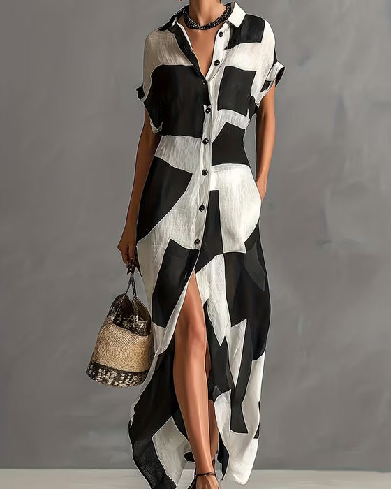 Kjole Stilig Geometrisk Skjorte