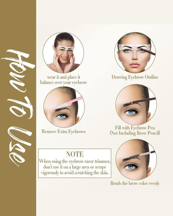 Gjenbrukbar Øyenbryn Stencil Formingsett