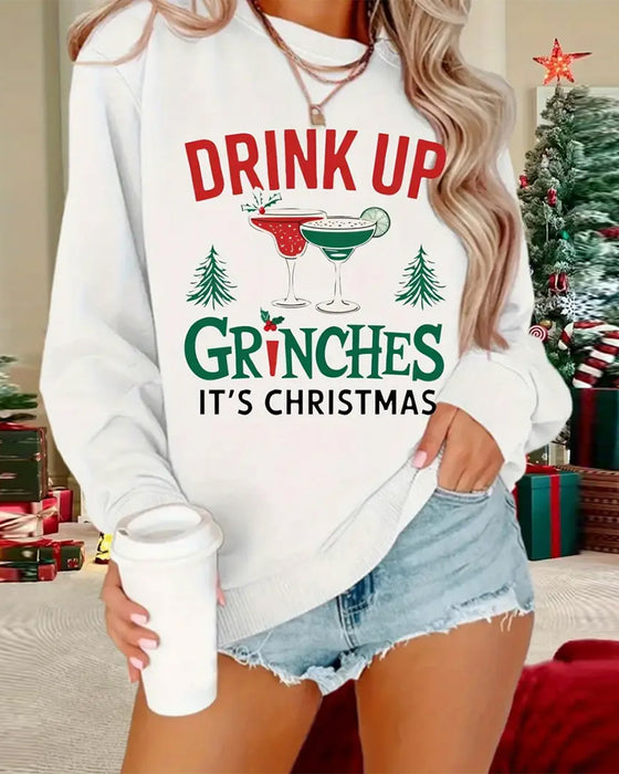 Genser Rund Hals Trykt Vinglass