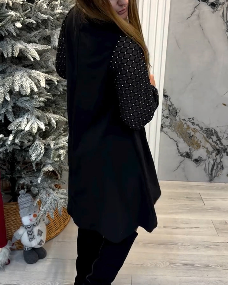 Kjole Glitrende Lappeteppe Rund Hals