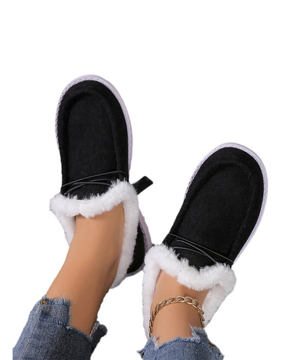 Ensfarget fortykkede varme bomullssko