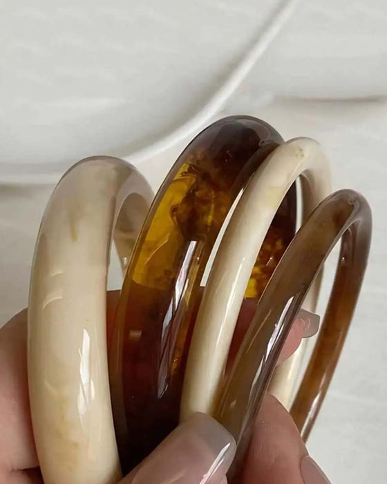 Vintage Harpiks Rav Akryl Armbånd Sett