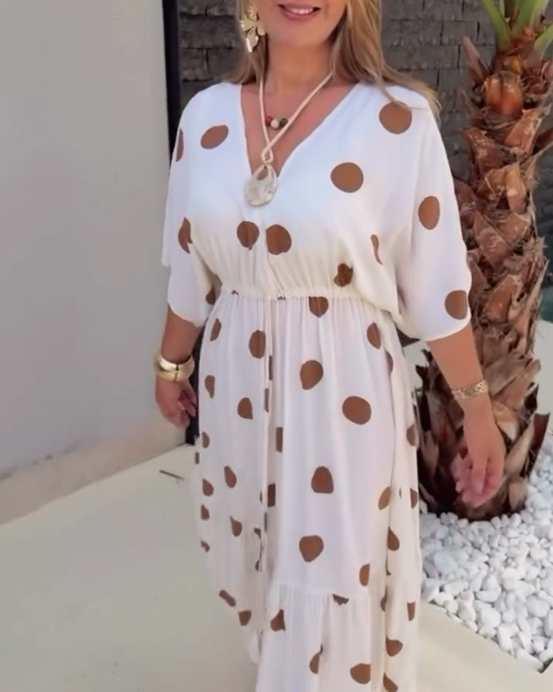 Kjole Prikket Snørt Midje