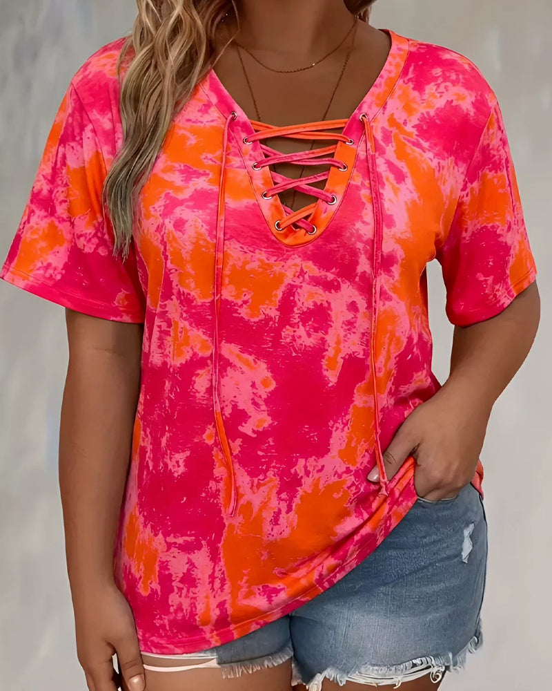 Bluse Tie-Dye Trykk