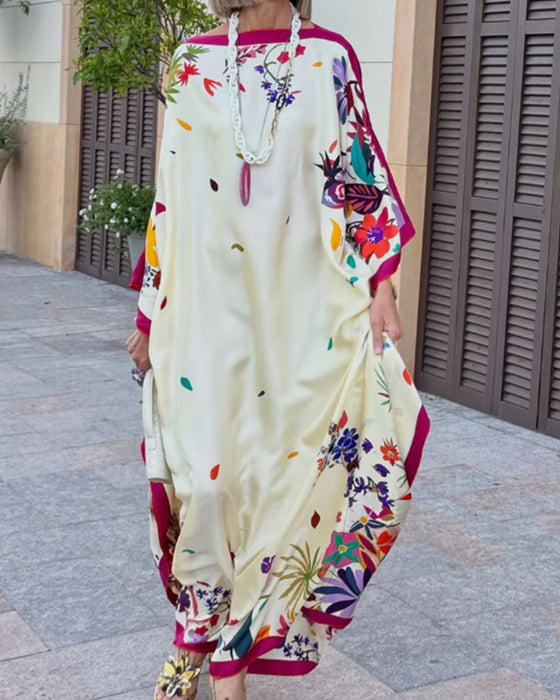 Kjole Off-Shoulder Kontrast Løs Ferie