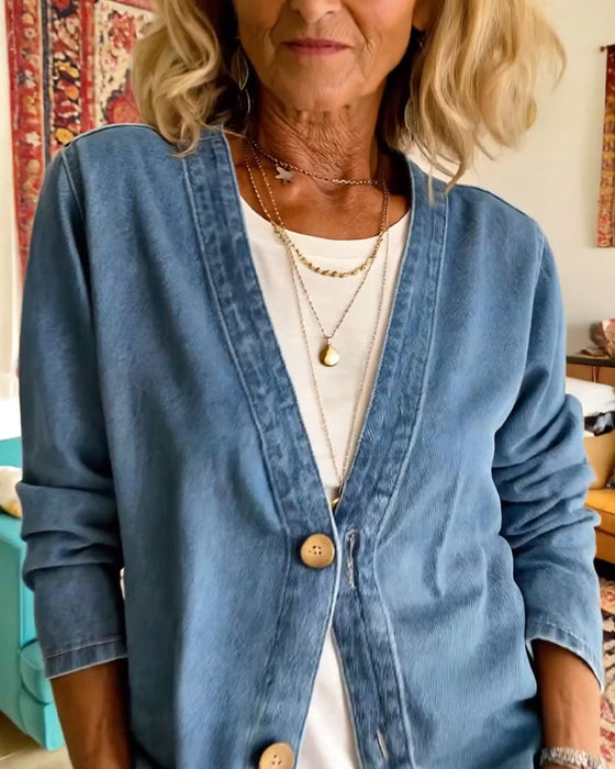 Kappa Denim V-Hals Kofta