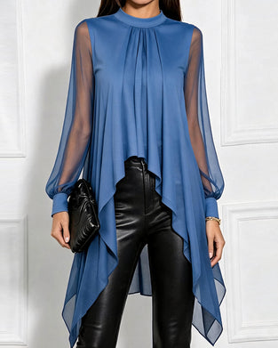 Bluse Rynket Uregelmessig Casual