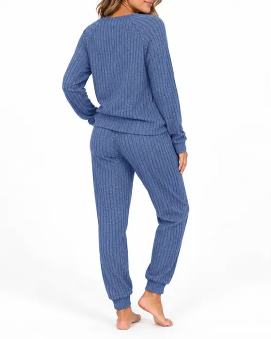 Dress Henley Krage Stripet Strikket