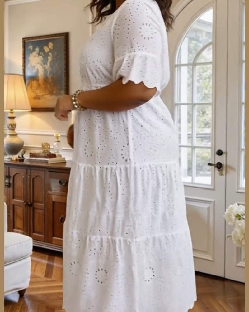 Kjole Fransk Stil Uthulret Elegant