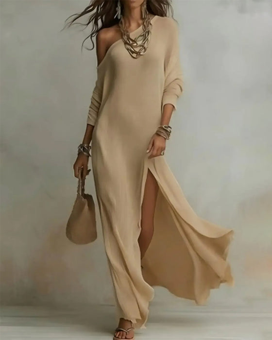 Kjoler Off-Shoulder Kortermet Spalte Lang