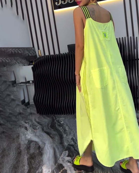 Kjole Med Spliced Suspender Løs