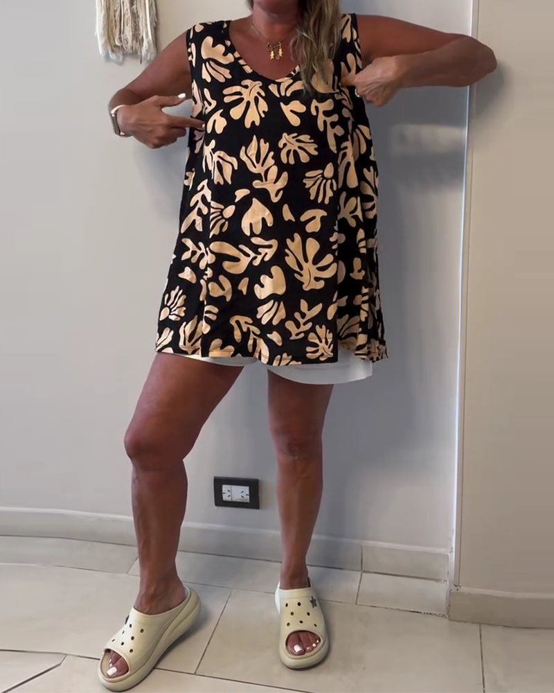 Tank Top Abstrakt Plantetrykk