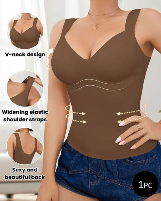 Tank Topp Shapewear Bred Stropp V-Hals