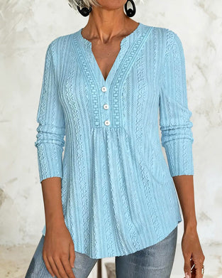 Bluse Solid Knapp Casual