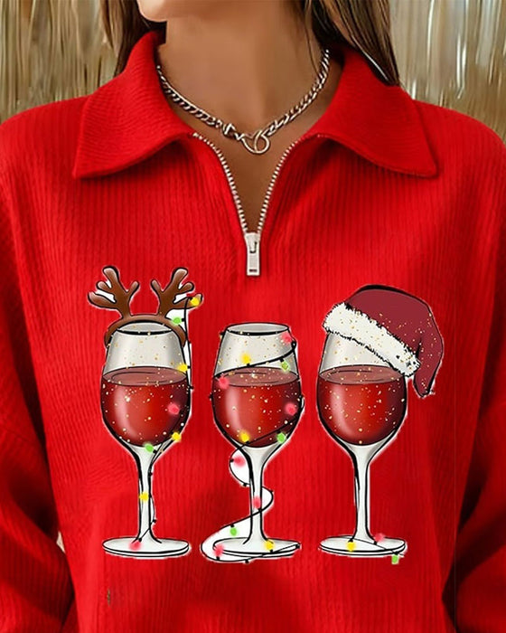 Sweatshirt Jakkeslag Glidelås Julestil