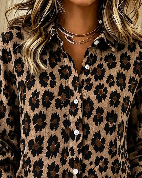 Skjorte Vintage Leopard Slag