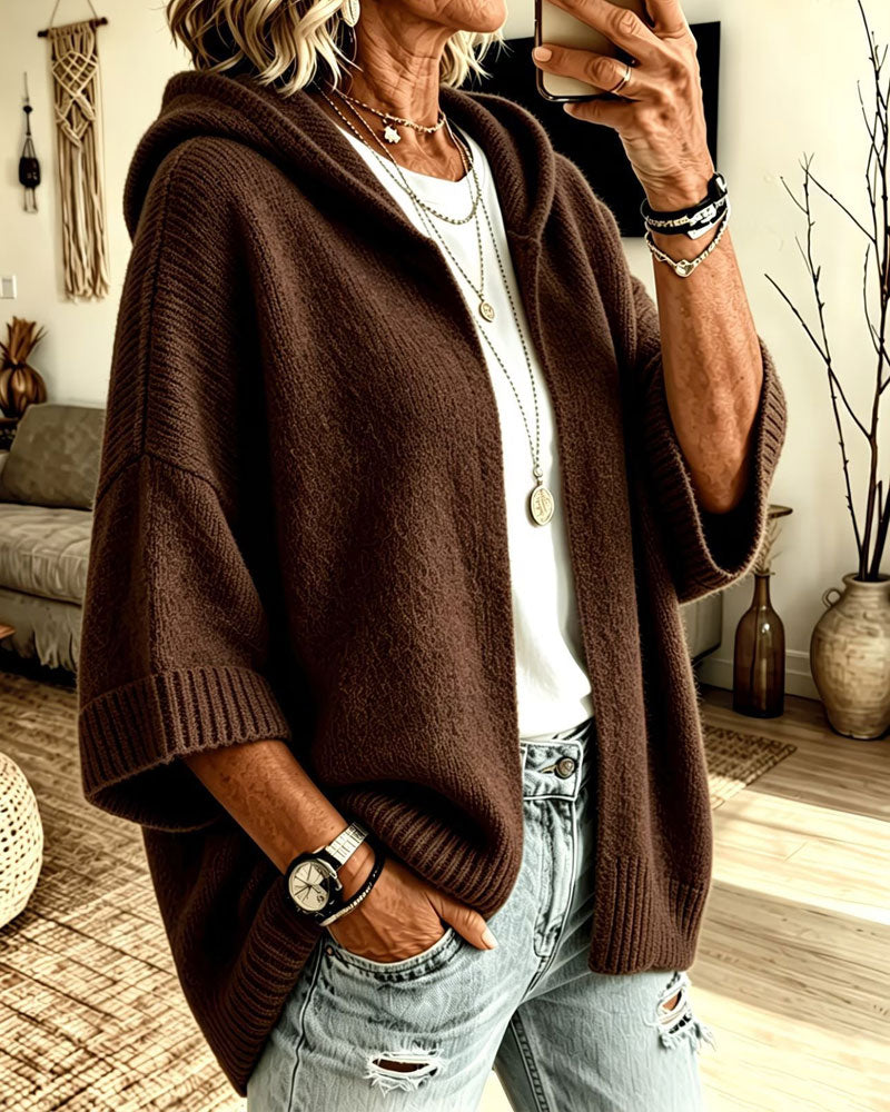 Cardigan 3/4 Erme Hette Casual