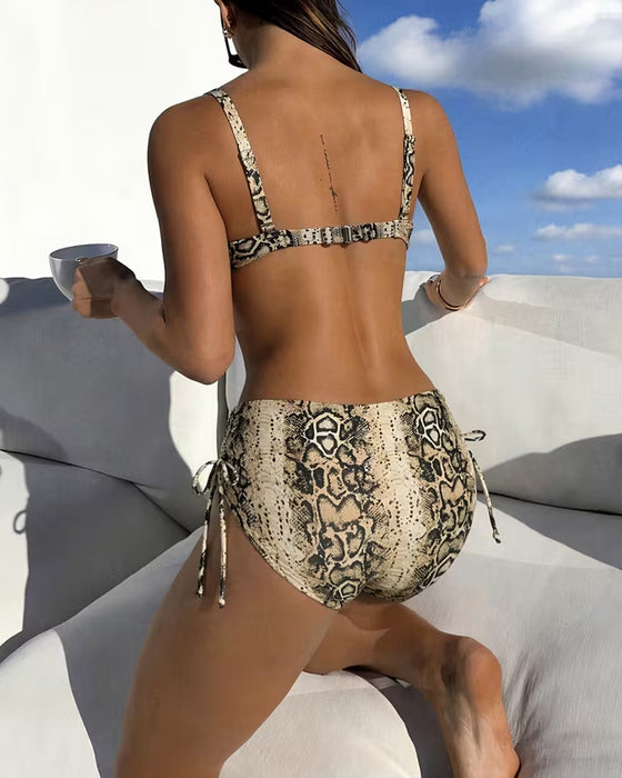 Bikini Ormskinn Høy Midje