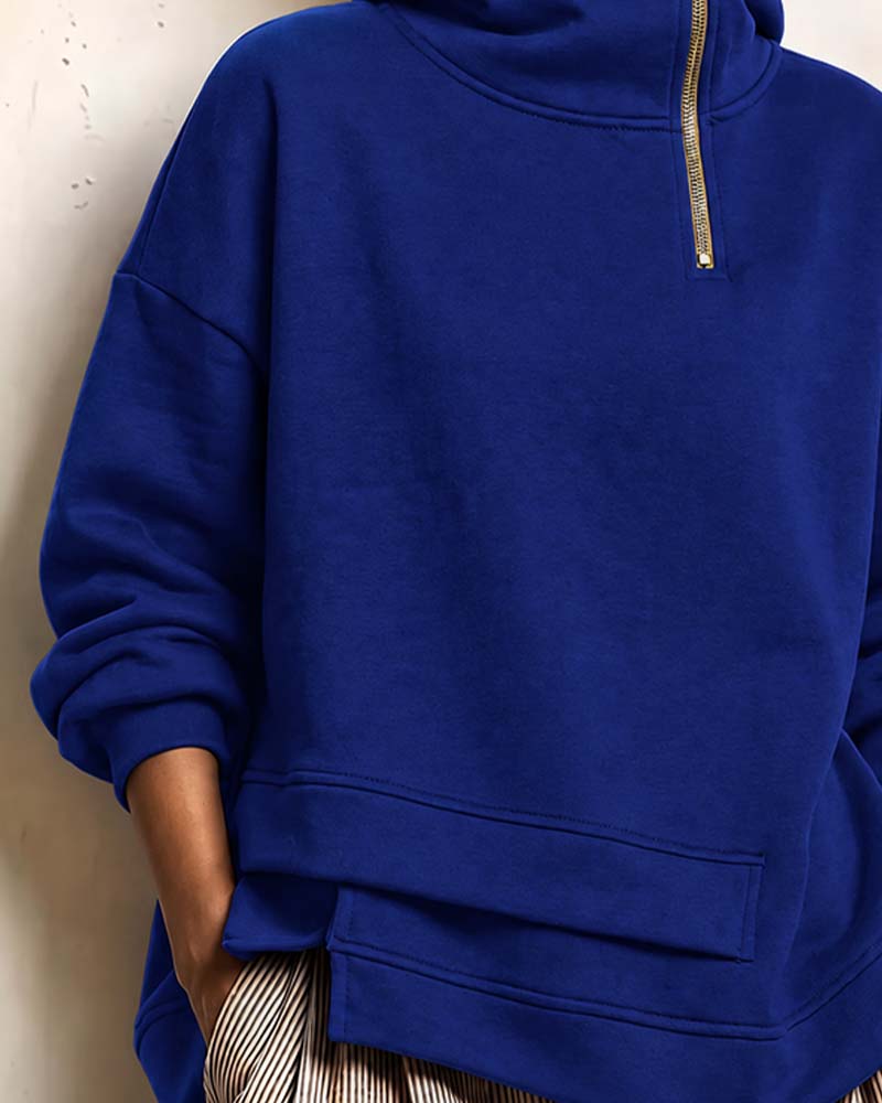 Sweatshirt Turtleneck Glidelås Uregelmessig